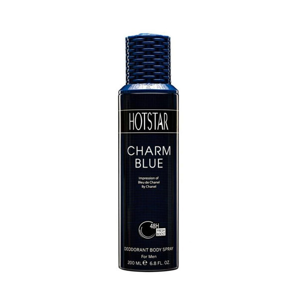 اسپری دئودورانت هات استار مردانه مدل Charm Blue