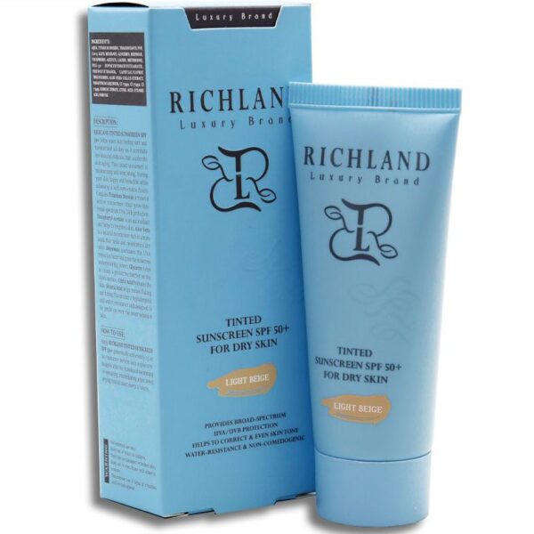 ضدآفتاب رنگی پوست خشک بژ روشن ریچلند حجم ۴۰میل